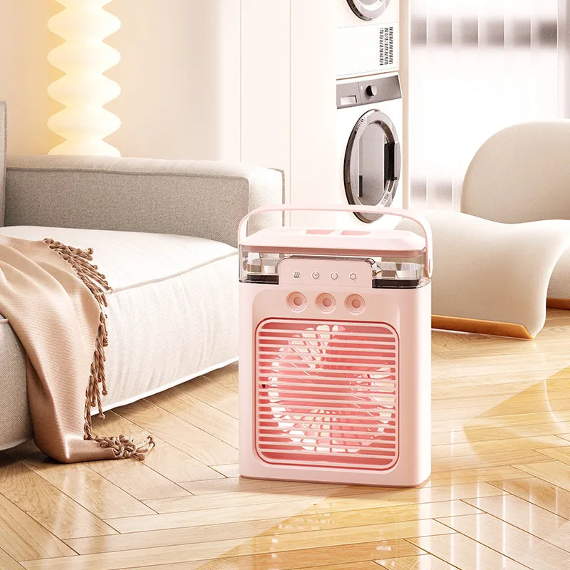 USB Electric Fan Air Conditioners Portable Cooling Fan LED Night Light Water Mist Fun 3 In 1 Air Humidifier For your Home