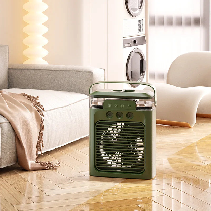 USB Electric Fan Air Conditioners Portable Cooling Fan LED Night Light Water Mist Fun 3 In 1 Air Humidifier For your Home