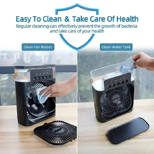 USB Electric Fan Air Conditioners Portable Cooling Fan LED Night Light Water Mist Fun 3 In 1 Air Humidifier For your Home